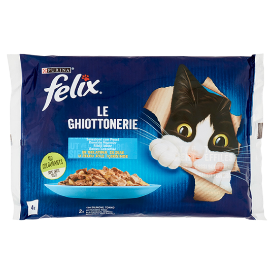 FELIX Le Ghiottonerie Selezioni con Pesci in Gelatina (Salmone & Tonno) 4 x 85 g