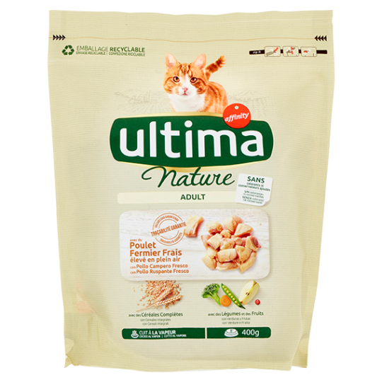 Ultima Cat Nature Adult con Pollo Ruspante Fresco 400 g