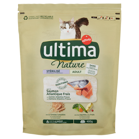 Ultima Cat Nature Sterilizzati Adult con Salmone Atlantico Fresco 400 g