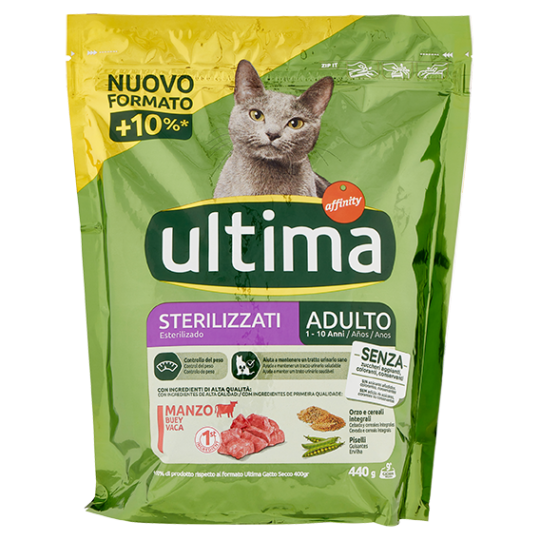 Ultima Cat Sterilizzati Adulto 1-10 Anni Manzo 440 g