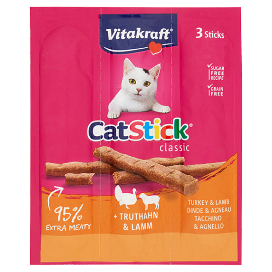 Vitakraft CatStick classic Tacchino & Agnello 3 Sticks 18 g