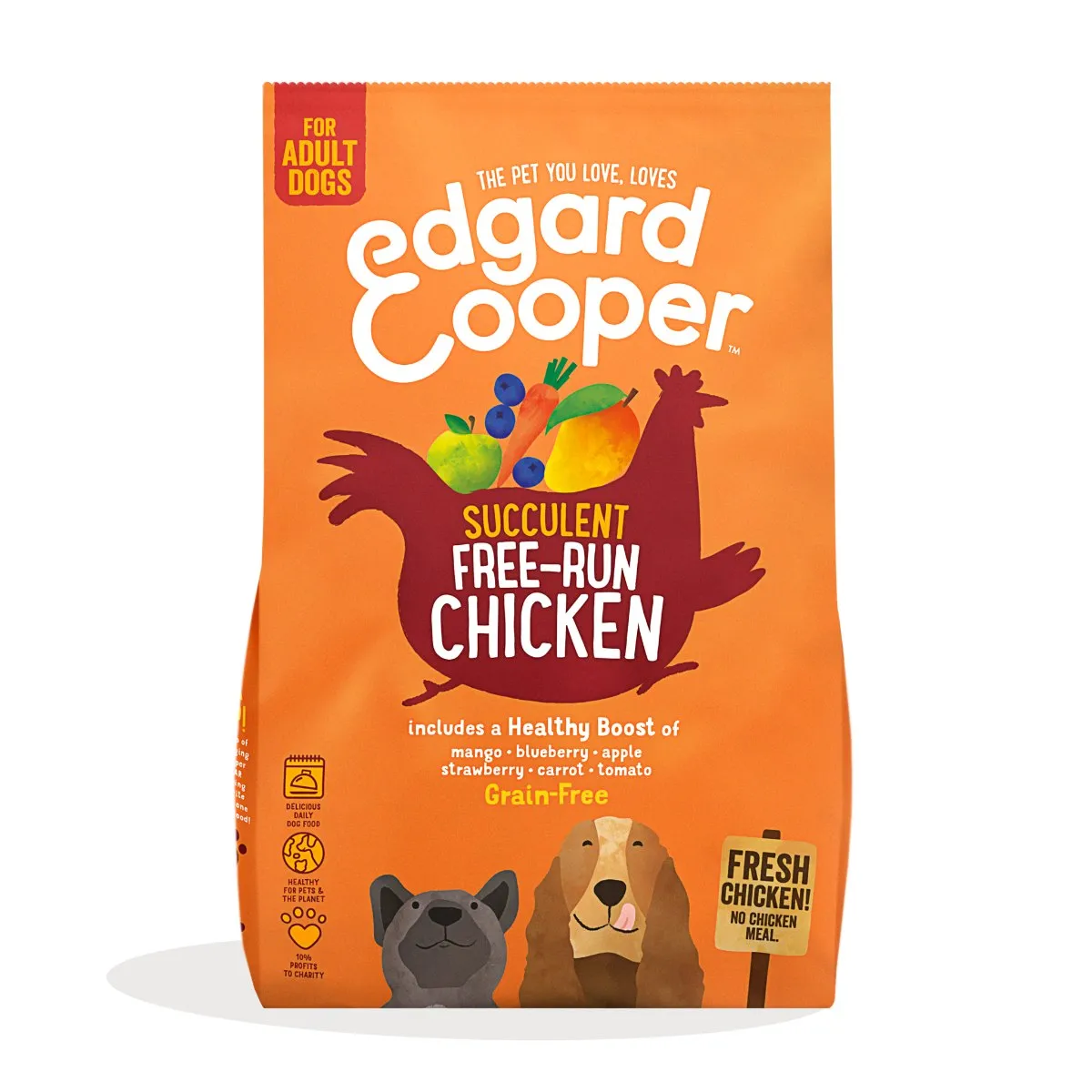 Edgard & Cooper Pollo ruspante fresco con mango, mirtillo,  mela & carota - 12 KG