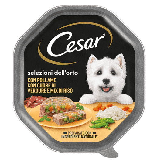 CESAR CANE CUORE DI VERDURE POLLAME E MIX DI RISO (SEL.DELL'ORTO) 150 gr