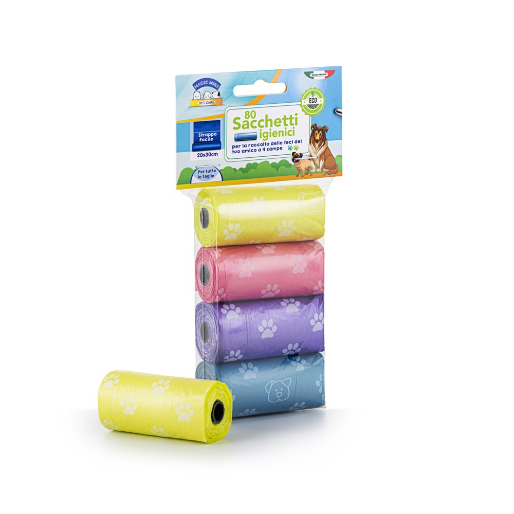 SACCHETTI IGIEN.CLENDY 20x30 Pz.80 ( 1 CONF 4 ROTOLINI DA 20 SACCHETTI)