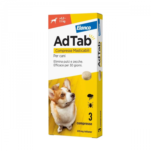 ADTAB CANE 3 CPR 225MG 5,5-11KG - ARANCIONE