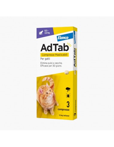 ADTAB GATTO 3 CPR 12MG 0,5-2KG - VIOLA