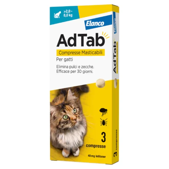ADTAB GATTO 3 CPR 48MG 2-8KG - AZZURRO