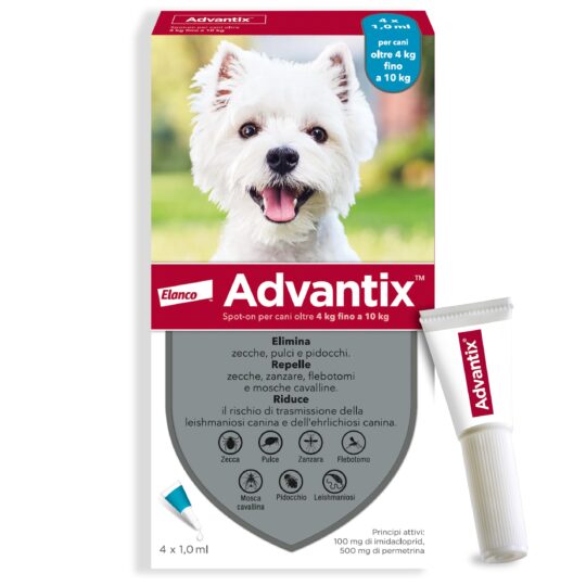 ADVANTIX KG. 4/10 AZZUR.ML.1,0 4PIP