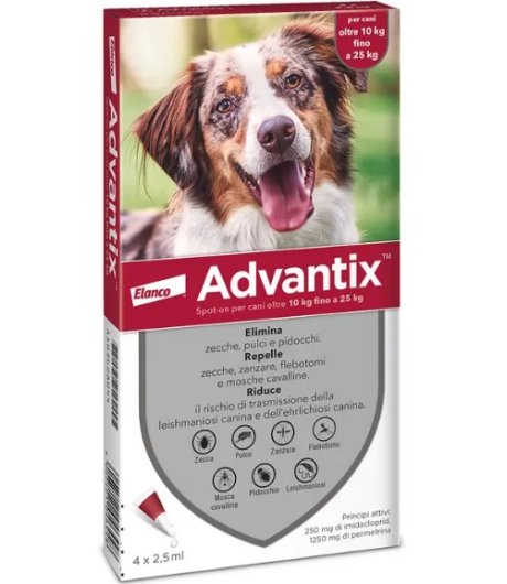 ADVANTIX KG.10/25 ROSSO ML.2,5 4PIP