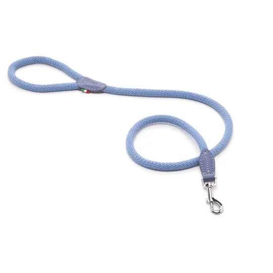 BIANCA GUINZAGLIO IN CORDA DI COTONE CELESTE 120XØ1,2 CM