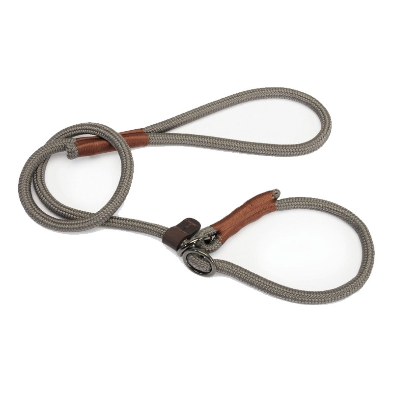 CAMON Guinzaglio a strangolo in corda, cucitura a mano, colore Grigio 10x1200mm
