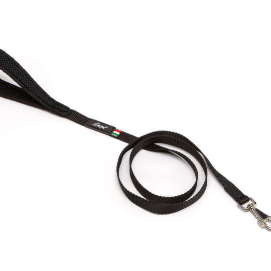 LEOPET GUINZAGLIO CON IMP. IN SOFFICE RETE COLORATA NERO 115X1,5 CM