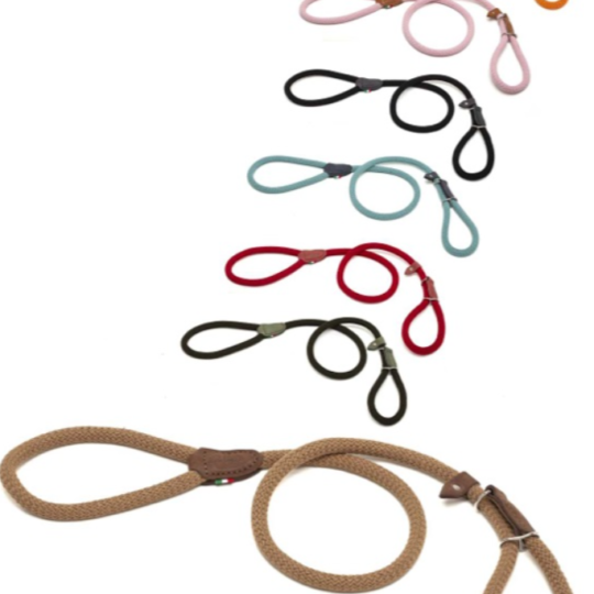 BIANCA GUINZAGLIO STRANGOLO IN CORDA DI COTONE ROSSO CON FERMO 130XØ1,2 CM