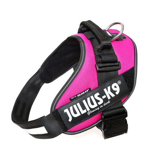 JULIUS-K9 POWERHARNESS PETTORINA ROSA SCURO 2 71-96CM-28-40KG