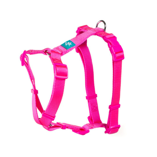 LEOPET PETTORINA AD H IN NYLON ROSA FLUO M 55-76X2,0 CM