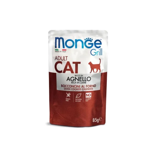 MONGE CAT GRILL ADULT AGNELLO 85GR BUSTE