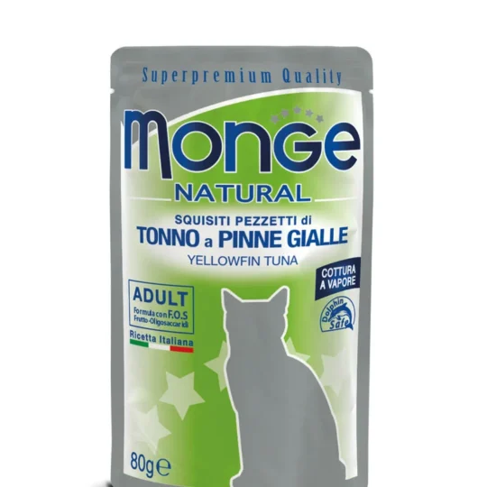 MONGE CAT NATURAL TONNO A PINNE GIALLE 80GR BS (ex Pacifico)