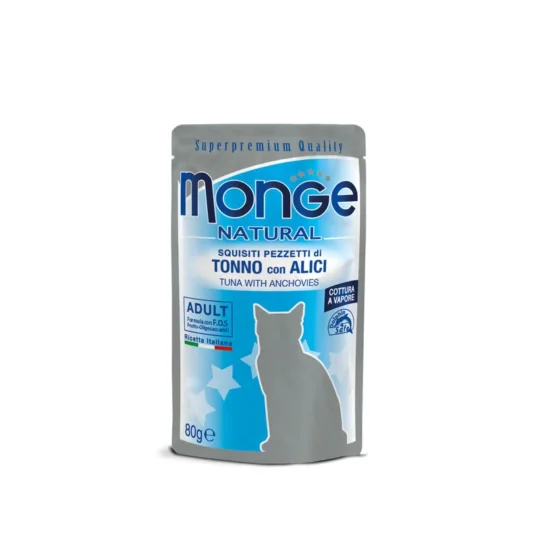 MONGE CAT NATURAL TONNO ACCIUGHINE 80GR BS