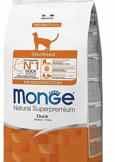 MONGE CAT STERILISED ANATRA 1,5KG MONOPROTEICO