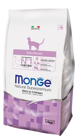 MONGE CAT STERILISED POLLO 1,5KG MONOPROTEICO
