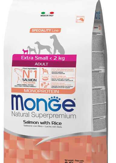 MONGE DOG EXTRA SMALL ADULT SALMONE RISO 800GR NEW SPECIALITY