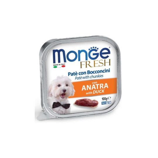 MONGE DOG FRESH ANATRA 100GR PATE E BOCCONCINI VASCHETTA