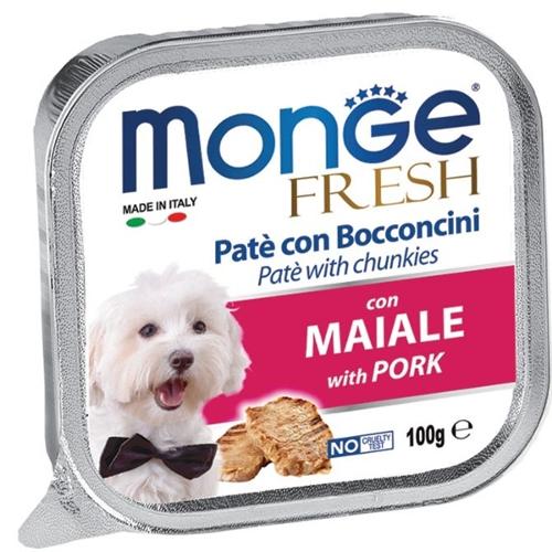 MONGE DOG FRESH MAIALE 100GR PATE E BOCCONCINI VASCHETTA