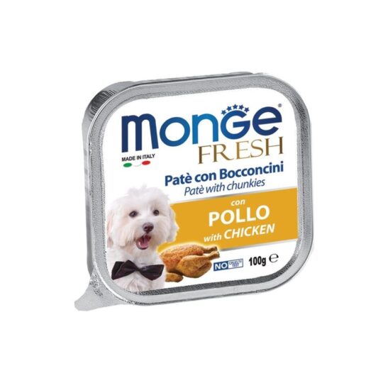 MONGE DOG FRESH POLLO 100GR PATE E BOCCONCINI VASCHETTA