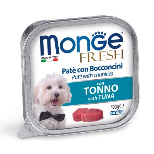 MONGE DOG FRESH TONNO 100GR PATE E BOCCONCINI VASCHETTA