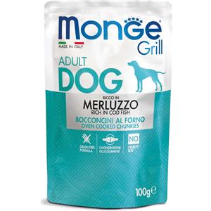 MONGE DOG GRILL MERLUZZO 100GR BUSTE