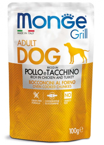 MONGE DOG GRILL POLLO TACCHINO 100GR BUSTE