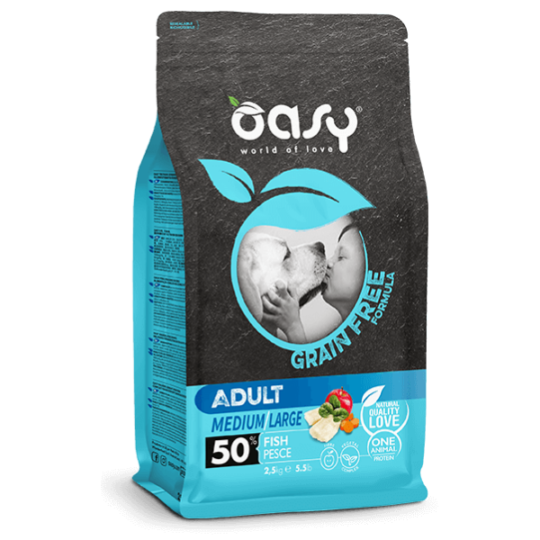 Oasy Dry Dog GRAIN FREE - ADULT MEDIUM LARGE PESCE 12 Kg