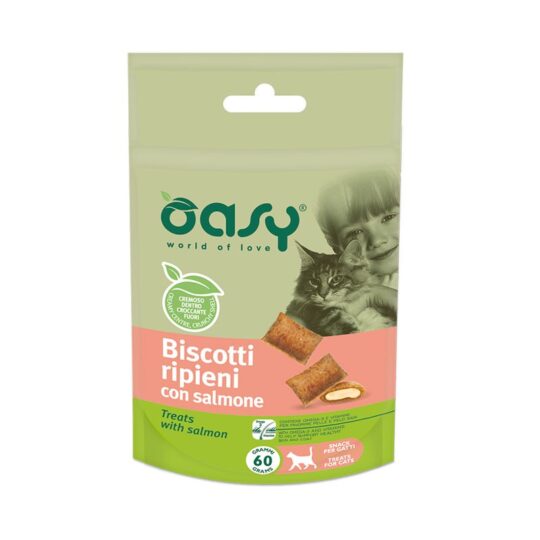 Oasy Snack Cat - BISCOTTI ripieni con SALMONE 60 gr