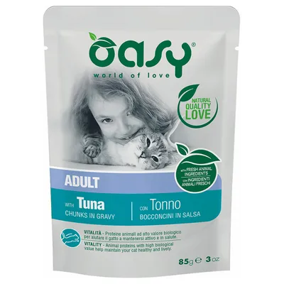 Oasy Wet Cat Bocconcini - ADULT TONNO Busta 85 gr