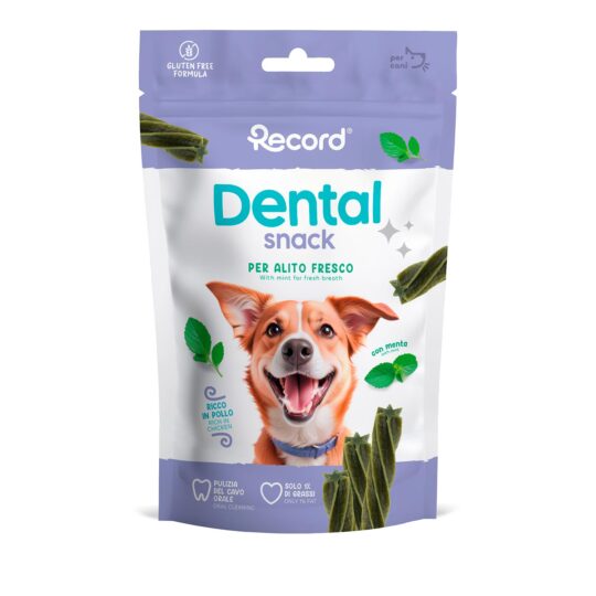 RECORD DENTALSNACK ALITO FRESCO SNACK PER CANI BASTONCINI 75 gr. MENTA