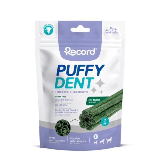 RECORD PUFFYDENT 7 SNACK MORBIDO PER CANI S 52,5 gr. MENTA