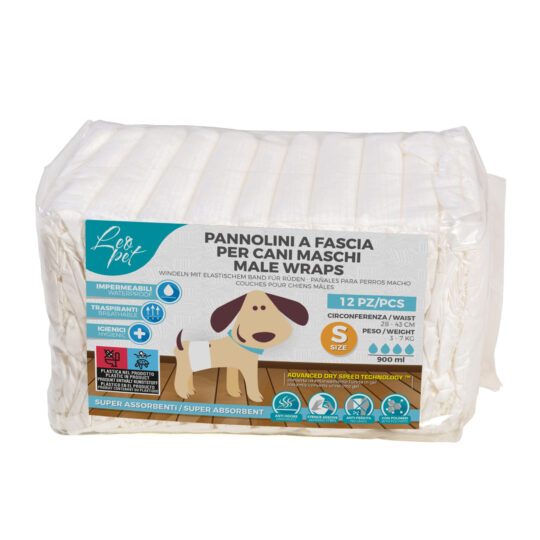 PANNOLINO A FASCIA PER CANI MASCHI S 3-7 KG