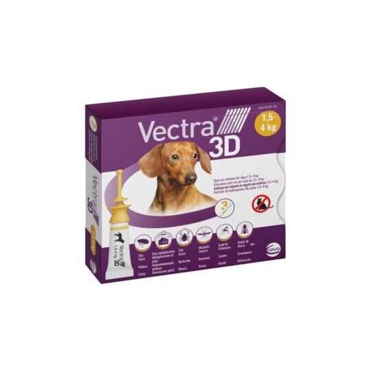 VECTRA 3D CANI 3APPL. GIALLO 1,5KG-4KG
