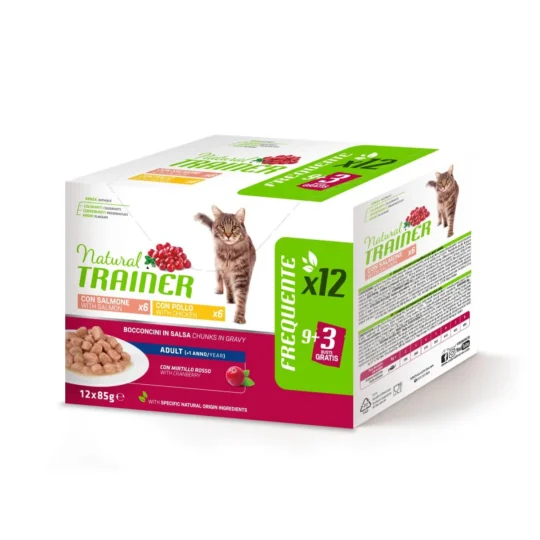 NATURAL TRAINER 12X85GR POLLO SALMONE MULTIPACK