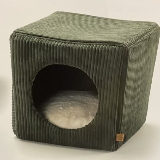 CUCCIA CUBO IN GOMMA VELLUTO VERDE 40X40X40H CM CUSC ESTR