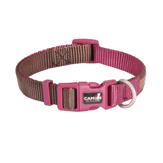 CAMON COLLARE REGOLABILE DoublePremium Marrone Ciclamino 10x200 300mm
