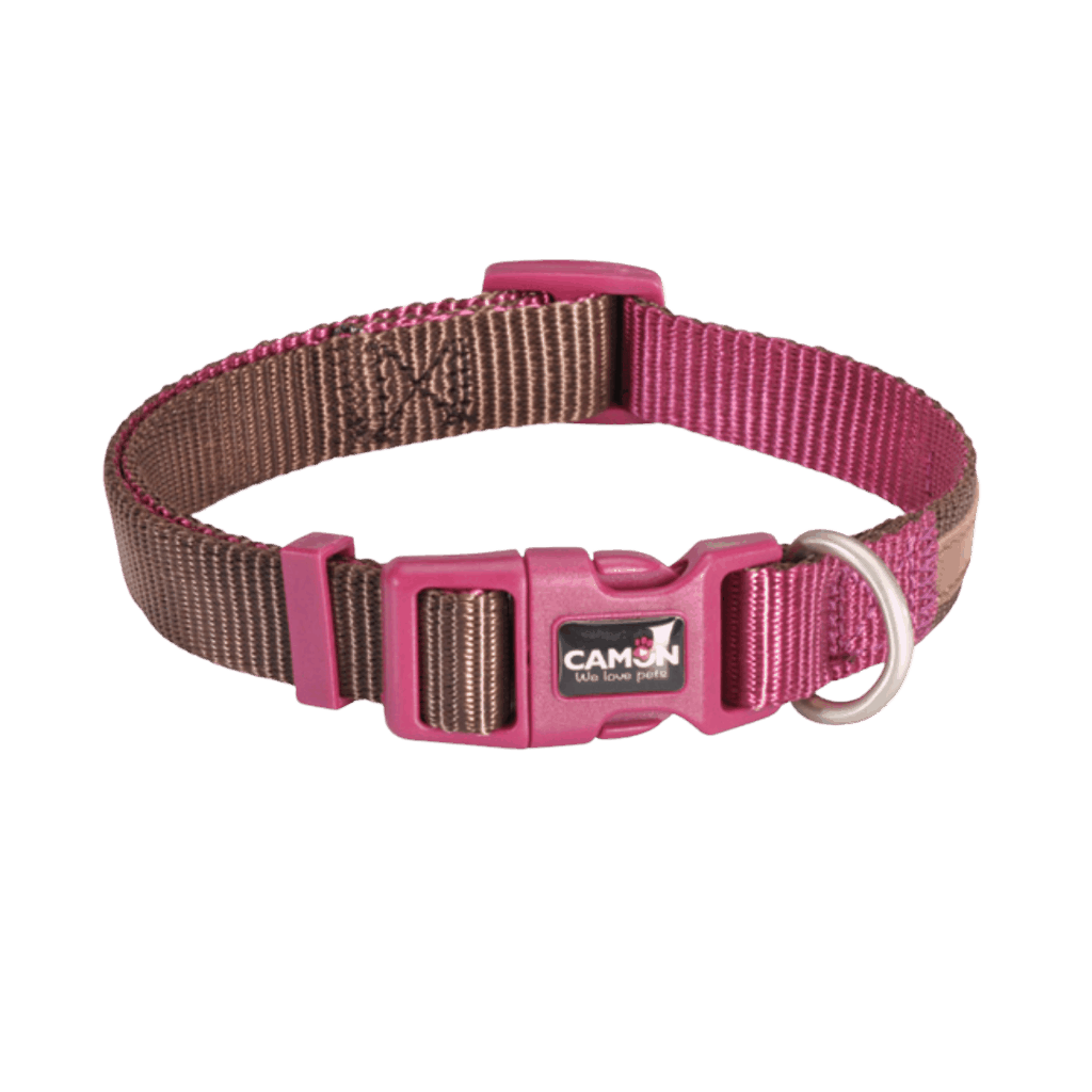 CAMON COLLARE REGOLABILE DoublePremium Marrone Ciclamino 10x200 300mm