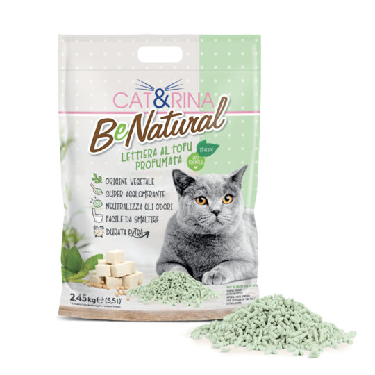 CAT&RINA BENATURAL LETTIERA PER GATTI AL TOFU 2450 G 5,5 L TE' VERDE
