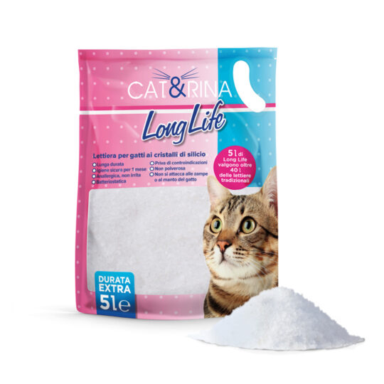 CAT&RINA LONGLIFE LETTIERA IN CRISTALLI DI SILICE 2000 gr. 5 L SENZA PROFUMO
