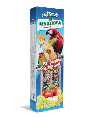 MANITOBA STICK PAPPAGALLI & PARROCCHETTI FRUTTA MIELE  2pz. x 70g