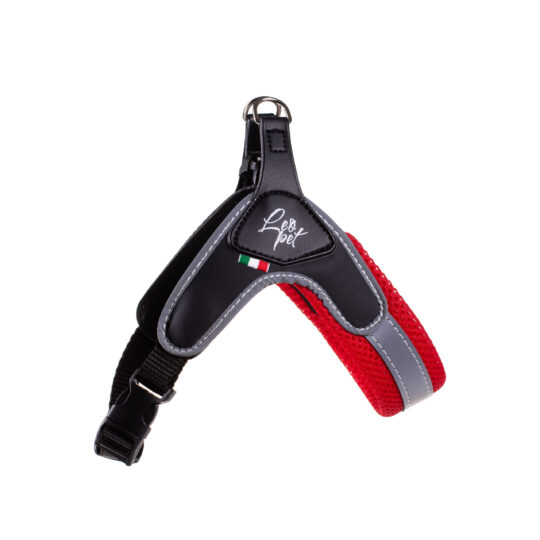 LEOPET PETTORINA REGOL. IN PVC, NYLON E MESH ROSSO 1 20-30 CM