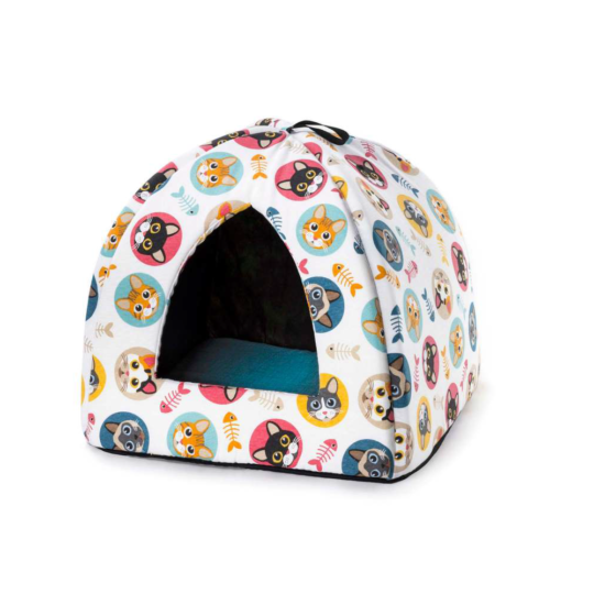 Leopet cuccetta a piramide per gatti "Cleo" con cuscino in gomma estraibile 40x40xh40cm