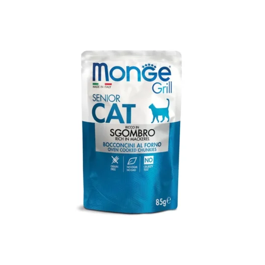 MONGE CAT GRILL ADULT SENIOR SGOMBRO 85GR BUSTE
