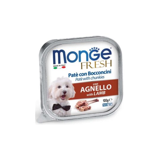 MONGE DOG FRESH AGNELLO 100GR PATE E BOCCONCINI VASCHETTA