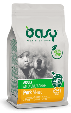 Oasy Dry Dog OAP - ADULT MEDIUM/LARGE MAIALE 2,5 Kg (4pz)